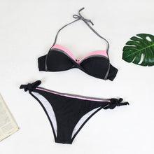 Load image into Gallery viewer, 5 Colors Contract Color Bikini Set Sexy Cute Bow Low Waist Bikini Swimwear Beachwear