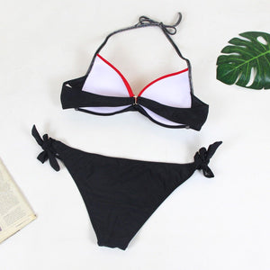 5 Colors Contract Color Bikini Set Sexy Cute Bow Low Waist Bikini Swimwear Beachwear