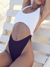 Load image into Gallery viewer, Black &amp; White sexy High Waist One Piece swimwear Monokini