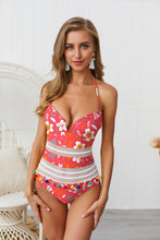 Load image into Gallery viewer, Bombom tassel hanging neck strap backless deep V one-piece swimming