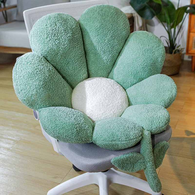 Cute Round Throw Pillow Sitting Pillow Waist Support for Living Room Sofa  Office Soft Ruffled Flowers Chair Cushion Decoration - AliExpress