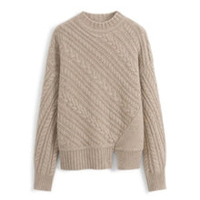 Load image into Gallery viewer, Knitted Sweater Women Long-Sleeves Pullover Loose Twist Thickening Ladies Top Solid Color Round Neck Pull Oversize Femme