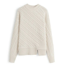 Load image into Gallery viewer, Knitted Sweater Women Long-Sleeves Pullover Loose Twist Thickening Ladies Top Solid Color Round Neck Pull Oversize Femme