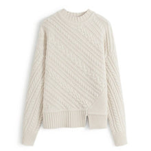 Load image into Gallery viewer, Knitted Sweater Women Long-Sleeves Pullover Loose Twist Thickening Ladies Top Solid Color Round Neck Pull Oversize Femme