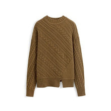 Load image into Gallery viewer, Knitted Sweater Women Long-Sleeves Pullover Loose Twist Thickening Ladies Top Solid Color Round Neck Pull Oversize Femme