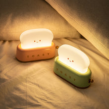 Load image into Gallery viewer, LED Bread Maker Night Light USB Charging Dimming Toast Lamp Bedroom Children Timing Sleeping Lamps Fun Switch Mood Light