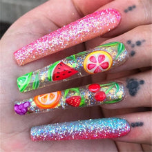 Load image into Gallery viewer, Mixed 3D Fruit Slices Sticker Polymer Clay DIY Designs Slice Lemon Nail Art Sliders Nails Art Decors Women Nail Tips Manicure