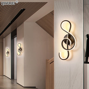 Modern Minimalist Wall Lamps Living Room Bedroom Bedside Luster LED Indoor black white Lamp Aisle Lighting decoration