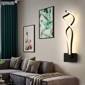 Modern Minimalist Wall Lamps Living Room Bedroom Bedside Luster LED Indoor black white Lamp Aisle Lighting decoration