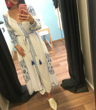 Load image into Gallery viewer, Vintage Women Casual Sexy V-neck Loose Boho Dress Ladies Floral Dresses Holiday Beach Dress