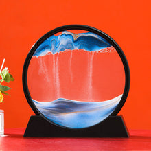 Load image into Gallery viewer, Moving Sand Art Picture Round Glass 3D Hourglass Deep Sea Sandscape In Motion Display Flowing Sand Frame 7/12inch For home Decor