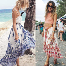 Load image into Gallery viewer, Bohemian Tribal Floral Skirt Knee Lengt Summer Beach Long Casual Skirt