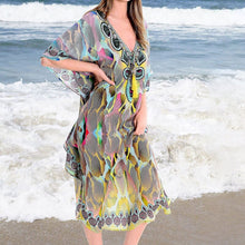 Load image into Gallery viewer, New Printed Bikini Cover Up Women  Summer Beach Tunic Dress Beachwear