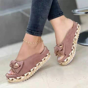 New Summer Womens Sandals Color Bow-Knot Casual Women Slippers Platform Female Slides Slip-On Outdoor New Female Footwear 2022