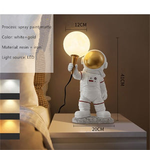 Nordic LED personality astronaut moon children's room wall lamp kitchen dining room bedroom study balcony aisle lamp decoration