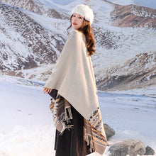 Load image into Gallery viewer, Shawl women&#39;s outfit imitation cashmere scarf, autumn and winter cape, blanket, dual-purpose ethnic style tourism