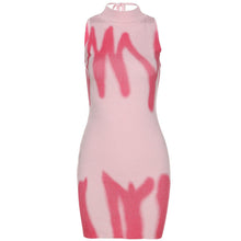 Load image into Gallery viewer, Women&#39;s round neck wrap hip slim fit color contrast knit bottomed dress