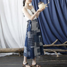 Load image into Gallery viewer, Original Retro Women's Half Length Skirt, Summer Mid Length Cotton and Linen Irregular Long Skirt