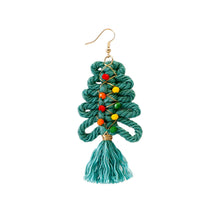 Load image into Gallery viewer, Christmas Earrings female creative cartoon christmas Bohemian tassel woven handmade earrings