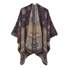 Load image into Gallery viewer, Faux cashmere split shawl stylish thermal scarf Christmas gift double-sided thick shawl