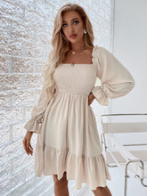 Load image into Gallery viewer, Pullover Square Neck Long Sleeve Ruffle high waist tight temperament commuter dress women