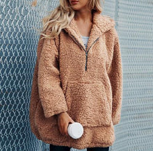 Load image into Gallery viewer, Autumn And Winter Hooded Plush Thick Loose Sweater Coat