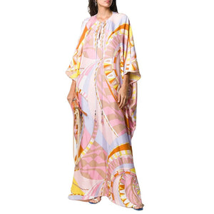 Women's dress Muslim loose large size robe printed dress