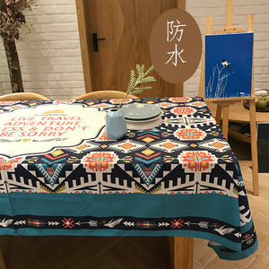 Rectangular tablecloth household dining table waterproof square tablecloth national tea table bohemian