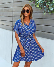 Load image into Gallery viewer, Polka-dot nipped-in dress summer A-line dress