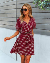 Load image into Gallery viewer, Polka-dot nipped-in dress summer A-line dress