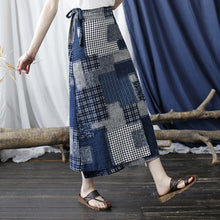 Load image into Gallery viewer, Original Retro Women's Half Length Skirt, Summer Mid Length Cotton and Linen Irregular Long Skirt