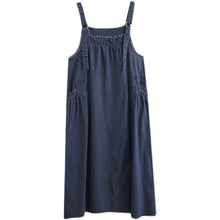 Load image into Gallery viewer, Spring/Summer New Loose Slim denim Slim Strap Long Dress Large Swing Dress