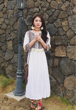 Load image into Gallery viewer, Ethnic Style New Spring and Summer Splicing Patch Cotton Linen Tassel Dress