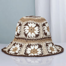 Load image into Gallery viewer, Bohemian style papyrus big eaves sunshade fisherman hat travel sunscreen sun hat Beach Hat