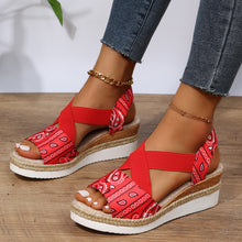 Load image into Gallery viewer, Summer New Flat Bottom Slope Heel Fish Mouth Casual Women&#39;s Sandals