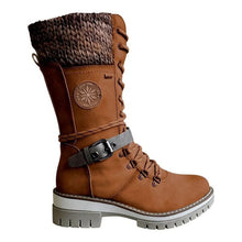 Load image into Gallery viewer, Mid-high women&#39;s boots autumn and winter new style slope with thick with wool stitching Martin boots