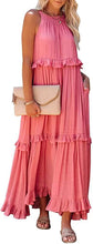 Load image into Gallery viewer, Summer dress new irregular cake skirt sleeveless long mopping skirt holiday dress women