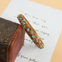Load image into Gallery viewer, Tibetan Nepalese Bracelet National Style Retro Pure Copper Inlaid Turquoise Tibetan Handmade Bracelet