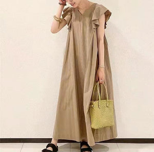 New Sleeveless Long Loose Slim Dress Simple and Elegant Solid Color Long Dress