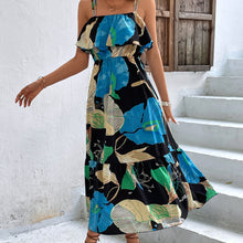 Load image into Gallery viewer, Printed Long Skirt Hawaii Beach Skirt Sleeveless Suspender Bra Printed Long Skirt