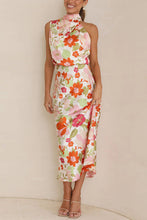 Load image into Gallery viewer, Summer New Light Mature Style Sleeveless Lace Printed Satin Dress