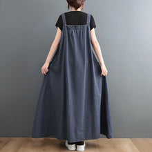 Load image into Gallery viewer, Spring/Summer New Loose Slim denim Slim Strap Long Dress Large Swing Dress