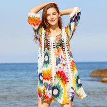 Load image into Gallery viewer, New Printed Hollow Sun Protection Loose and Thin Beach dress