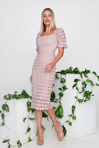 Stylish lace temperament, commuter mid-skirt, three-tone mid-rise solid color wrap-around midi dress