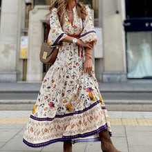 Load image into Gallery viewer, Fall/Winter Fashion Print Boho Long Dress