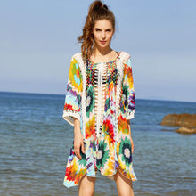 Load image into Gallery viewer, New Printed Hollow Sun Protection Loose and Thin Beach dress