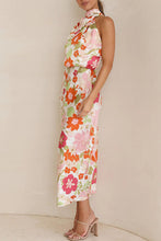 Load image into Gallery viewer, Summer New Light Mature Style Sleeveless Lace Printed Satin Dress