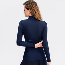 Load image into Gallery viewer, Women&#39;s autumn and winter fleece long-sleeved yoga sportswear fitness running slim top half zipper sweater