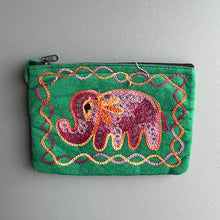 Load image into Gallery viewer, Nepali Hand-embroidered Suede Ethnic Style Mini Coin Purse Pocket Card Bag Short Fabric Coin Bag