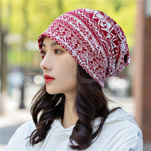 Load image into Gallery viewer, Pullover hat ethnic style bag head hat pile hat dual-purpose bib